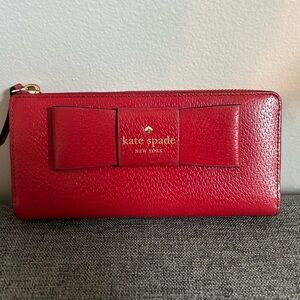 Kate Spade Vibrant Red Bow Wallet